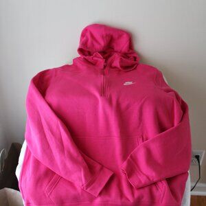 NIKE BRAND 1/4 FRONT ZIP HOODED SWEATSHIRT W/FRONT POCKETS